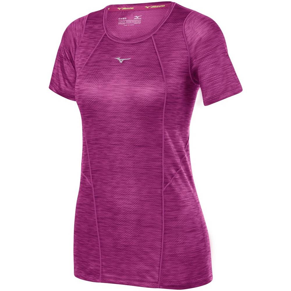 Mizuno Women's Alpha Vent Running T-Shirts Purple (421661-DHY)